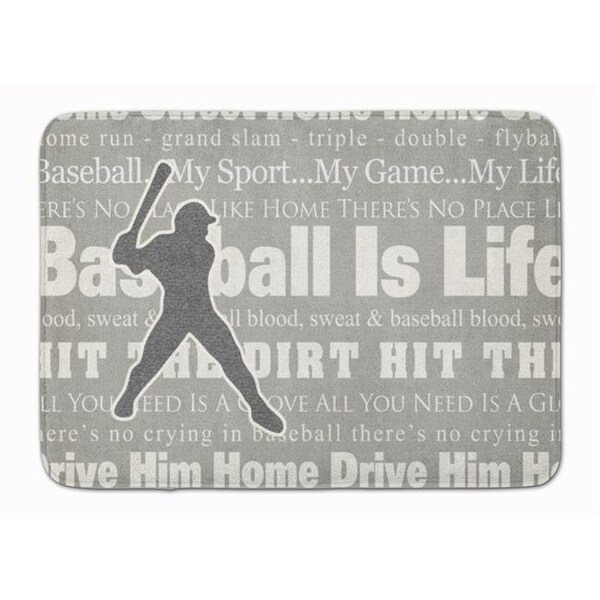 Carolines Treasures Carolines Treasures SB3078RUG Baseball is Life Machine Washable Memory Foam Mat SB3078RUG - main